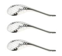 GOOHOCHY Cucharas de Acero Inoxidable y Colador Juego de 3 para Esferificación Resistentes y Plateadas para
