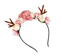 GOOHOCHY Diadema Navideña Cuernos de Reno de Tela, Buena Elasticidad, Diseño Creativo y Adorable para Disfraces y Obras Escolares