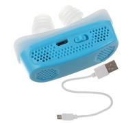 GOOHOCHY Dispositivo Antirronquidos Eléctrico Portátil Clip Nasal de Silicona, Filtro Antirronquidos y Ventilación Nasal para Dormir Mejor, Recargable Azul, Adaptable para Diferentes