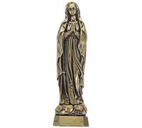 GOOHOCHY Estatua Miniatura de Latón Virgen María Decoración Católica Clásica para Escritorio y Hogar Ornamento Navideño Portátil con Detalles Artísticos Finos
