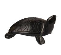 GOOHOCHY Estatua Tortuga Decorativa de Obsidiana Negra Figura Pequeña 95X63X49 CM Adorno para Hogar y Oficina Artesanía Detallada y Duradera Decoración Figura Tortuga para