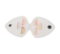 GOOHOCHY Estuche Portátil para Púas de Guitarra de Color Claro de Cuero Sintético con 3 Púas Mixtas Transparentes y Azules Compatible con Guitarra Acústica y Eléctrica Soporte