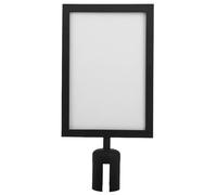 GOOHOCHY Expositor de carteles doble cara en acero inoxidable con diseño moderno, compatible con postes de 63 mm y uso recomendado en aeropuertos y otros lugares públicos