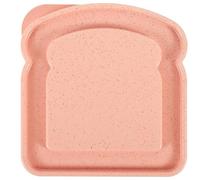 GOOHOCHY Fiambrera Portátil en Forma de Tostada para Sándwiches Tapa Hermética, Caja de Almacenamiento de Plástico Reutilizable para Picnic y Almuerzo