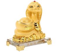GOOHOCHY Figurilla de Serpiente de Resina Dorada Año Chino del Zodiaco Decoración Feng Shui para Suerte y Prosperidad Regalo para Oficina y Hogar