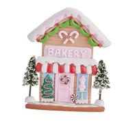 GOOHOCHY Handcrafted Clay Christmas Cottage Ornament Polymer Gingerbread House Figurine For Winter Holiday Tabletop Decoration with Trees Unique Festive Desktop Sculpture