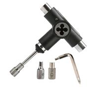 GOOHOCHY Herramienta t para Patinetas Multifunción Negra, Acero Resistente y Plástico Abs, Portátil y Ligera, Juego Todo Uno para Ajuste y Reparación De Skateboards, Longboards y Cruisers