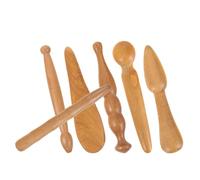 GOOHOCHY Herramientas de Masaje Gua Sha de Madera Marrón Superficie Amigable la Epidermis Kit de 6 Piezas Fácil de Llevar, Adecuado para Masaje Corporal Hombros