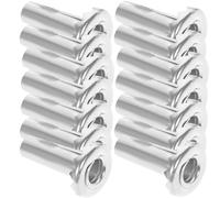 GOOHOCHY Insertos de manguito para ruedas de muebles, montaje para rueda de vástago, hierro plata, 20 piezas, cabeza dentada antiaflojamiento, para patas de muebles industriales