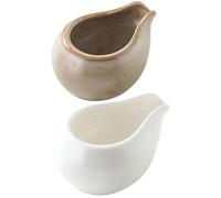 GOOHOCHY Jarra de Leche de Cerámica 2 Piezas Boquilla Redonda, Pequeña Jarra para Salsa, Color, Adecuado para Cocina y Cafetería, Dispensador y Leche Caliente