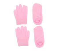 GOOHOCHY Juego de 2 Pares de Guantes y Calcetines de Gel Hidratantes para Manos Secas y Pies Agrietados, Tamaño Único, Reutilizables, para Mujer, Cuidado Piel en Spa y Hogar
