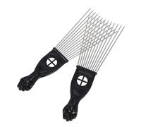 GOOHOCHY Juego de 2 Peines para Cabello de Acero Dientes Anchos Tipo Abanico, Peineta Volumen Pelo Rizado, Herramienta Profesional de Peluquería para Hombre, Adecuado para Desenredar
