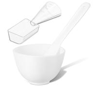 GOOHOCHY Juego de Cuenco Mezclador Blanco Adecuado para Mezcla y Cuidado Facial para Mezcla y Cuidado Facial Set Portátil Multiuso de 3 Piezas para Mascarillas Faciales de Silicona