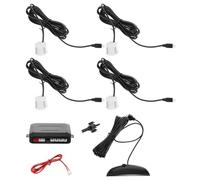 GOOHOCHY Kit Inalámbrico de Sensor de Aparcamiento Pantalla LED Visual y Avisos de Voz, Sistema de Asistencia al Estacionamiento para Coche, 4 Sensores Precisos Pantalla LCD para Guía