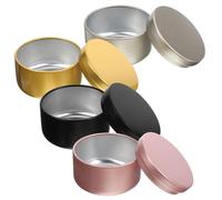 GOOHOCHY Latas de Aluminio para Velas 50 Ml 24 Piezas Set 4 Colores Dorado Mate Dorado Rosa Mate Negro Tarros Metálicos Redondos para Hacer Velas Almacenamiento y Decoración en Hogar