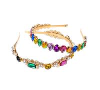 GOOHOCHY Ligeras y Elegantes Gemas de Imitación de Aleación Vintage 2 Diademas para Mujer Ideales para Uso Diario y Maquillaje