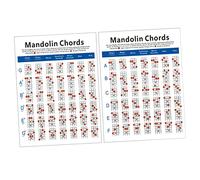GOOHOCHY Mandolin Chord Chart Laminated Portable Guía De Entrenamiento Resistente Para Principiantes y Profesores Diagrama De Acordes Mandolina Pequeño y Duradero