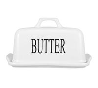 GOOHOCHY Mantequera de Cerámica con Tapa Hermética, Recipiente Multifuncional Blanco para Condimentos y Snacks Pequeños Hogar y Comedor