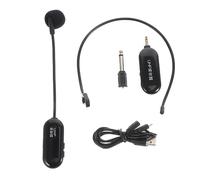 GOOHOCHY Micrófono Inalámbrico de Diadema Batería Integrada Negro UHF y Conexión Inalámbrica Alcance de 50 Metros para Enseñanza y Artes Escénicas