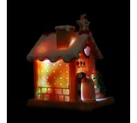 GOOHOCHY Mini Casa de Navidad de Resina Luz LED Adorno Navideño Amarillo para Decoración de Microcasas y Paisajes Navideños Adecuado para Ambientar Jardines y Espacios Festivos