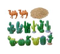 GOOHOCHY Miniatura de Cactus y Decorativos Plantas Artificiales Simuladas para Escritorio Estantería y Manualidades DIY Set Compacto y Realista de Escena Desértica
