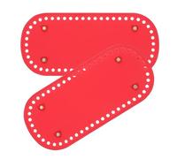 GOOHOCHY Moldeador Práctico para Base de Bolso Artesanal de Pu Rojo Agujeros Pre-perforados para Cesta de Almacenamiento y Bordado Cruzado, 2 Piezas