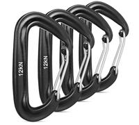 GOOHOCHY Mosquetones de Metal en Forma de D 4 Piezas 12 Kn para Equipo de Senderismo y Camping Anilla Resistente para Llavero y Escalada al Aire Libre