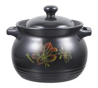 GOOHOCHY Olla de Cerámica para Estofado y Sopa con Tapa, Material Saludable y Conservación del Calor, Adecuado para Cocinar en Casa y Preparar Postres