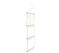 GOOHOCHY Organizador de Accesorios Pelo de Niñas con Ganchos, Soporte de Madera y Poliéster para Colgar Diademas y Pinzas, Adecuado para Navidad y Thanksgiving