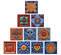 GOOHOCHY Pegatinas Decorativas para Azulejos Motivos Marroquíes 10 Uds 10X10 CM Resistentes al Agua para Cocina y Baño Decoración de Interiores