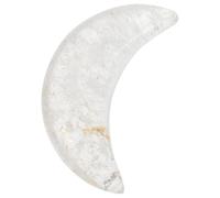 GOOHOCHY Piedra Natural Delicada Forma de Luna 30Mm Adorno de Escritorio y Juguete Educativo Piedra Decorativa Blanca de Cuarzo para Jardín Miniatura y Acuario