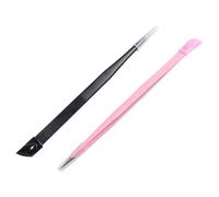 GOOHOCHY Pinzas Adhesivas para Prensado y Pegado para Manicura Diseño de Doble Cabeza de Acero Inoxidable Herramienta Multifuncional 2 Piezas de Calcomanías para Uso Profesional
