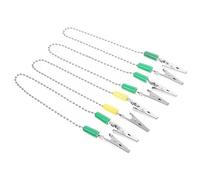 GOOHOCHY Pinzas para Baberos Metálicas Cadena, 4 Piezas Ligeras y Portátiles para Uso en Casa y Restaurante, Accesorios Prácticos para Servilletas Color Aleatorio