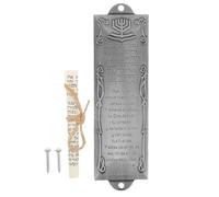GOOHOCHY Placa de Mezuzá Mesiánica con Pergamino Sagrado, Metal de Acabado Plata Antigua, Poste Decorativo Religioso para Puerta, Bendición Hebrea del Hogar, Adorno Espiritual para