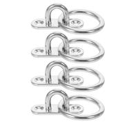 GOOHOCHY Placa de Ojo de Acero Inoxidable para Montaje M5 con Anilla Gancho de Suspensión Resistente y Anticorrosión 4 Piezas para Aparejos de Barcos Hamacas y Uso Náutico Exterior