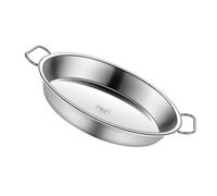 GOOHOCHY Plato de Vapor de Acero Inoxidable con Asa, Diseño Binaural, Adecuado para Cocinar al Vapor en Picnics al Aire Libre y Cocinas Familiares, Resistente y Fácil de Usar