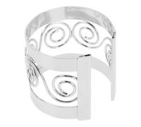 GOOHOCHY Pulsera brazalete de metal 2 piezas con diseño gráfico hueco, forma ondulada cómoda para uso diario y eventos, estilo punk para mujeres color plata