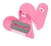 GOOHOCHY Recortadora para Flequillo en Forma de Corazón, 2 Piezas de Plástico y Metal, Compacta, Cómoda y Segura para Mujeres, Color Rosa Varios estilos