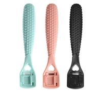 GOOHOCHY Removedor de Callos para Pies Cabezal Desmontable de Acero Inoxidable y Kit de 3 Piezas Mango Antideslizante para Eliminar Durezas y Tejido Muerto en Talones Color Color Aleatorio