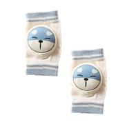 GOOHOCHY Rodilleras y Coderas para Ñiño Anticaídas de Algodón Transpirable para Gateo Interior, Cómodas y Ajustadas para Otoño E Invierno, 1 Par Azul