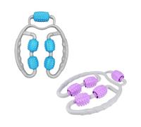 GOOHOCHY Rodillo de Masaje Portátil para Piernas 2 Piezas Masajeador de Rodillos Manual Ergonómico Pequeño y Ligero Colores Gris Púrpura y Gris Azul Adecuado para Relajación Muscular y