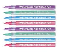 GOOHOCHY Rotuladores para Uñas 8piezas Punta Fina Acrílico y Plástico para Decorar Uñas en Casa o Salón, Bolígrafo para Dibujar y Pintar Flores Efecto Resistente al Agua