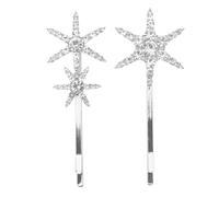 GOOHOCHY Set de 2 Horquillas para Mujer Estrella y Pasadores de Gemas de Imitación en Aleación, Anti Óxido Decoloración para Fiesta de Cumpleaños