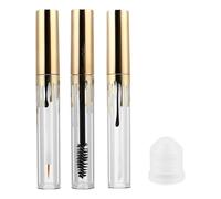 GOOHOCHY Set de 3 Tubos de Plástico Dorados para Brillo Labial y Delineador de Ojos, Portátiles y Reutilizables, Capacidad 4ml, Ideales para Viajes y Creación de Cosméticos