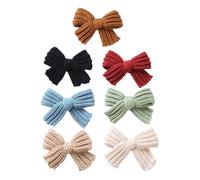 GOOHOCHY Set de 7 Pinzas Pelo Lazo para Niña, Clips de Lana y Hierro, Seguro para Usar, Adecuado para Cumpleaños y Fiestas Infantiles Color Aleatorio