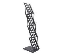 GOOHOCHY Soporte de Exposición Plegable de Hierro Negro A4, Estante Vertical Multi-Capas Fácil de Transportar y Almacenar para Supermercados y Ferias