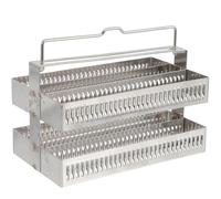 GOOHOCHY Soporte para Portaobjetos de Tinción de Acero Inoxidable Rejilla y Bandeja Deslizante, Adecuado para Organización en Laboratorios de Biología y Patología