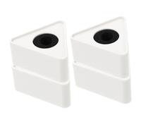 GOOHOCHY Soporte Triangular para Micrófono de Entrevista, Soporte Abs de Color Claro para Estación de Micrófono, 4 Piezas, Adecuado para Uso en Reportajes y Entrevistas Profesionales