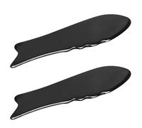 GOOHOCHY Tabla de Gua Sha de Cuerno de Buey Forma Pez 2 Piezas Herramienta de Masaje Facial y Corporal Portátil para Terapia de Raspado y Mejora de Circulación
