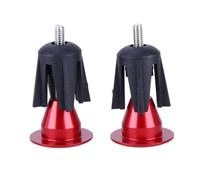 GOOHOCHY Tapones de Extremo de Manillar para Bicicleta y Carretera, Par de Aluminio y Caucho Rojo, Diámetro 2,5 Cm, Accesorios para Manillar Bici Compatibles con Bicicletas Plegables